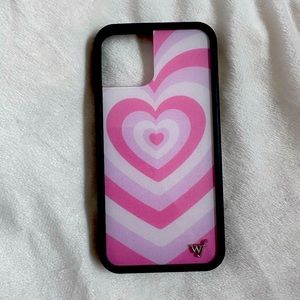 wildflower iphone 12- pink heart case case